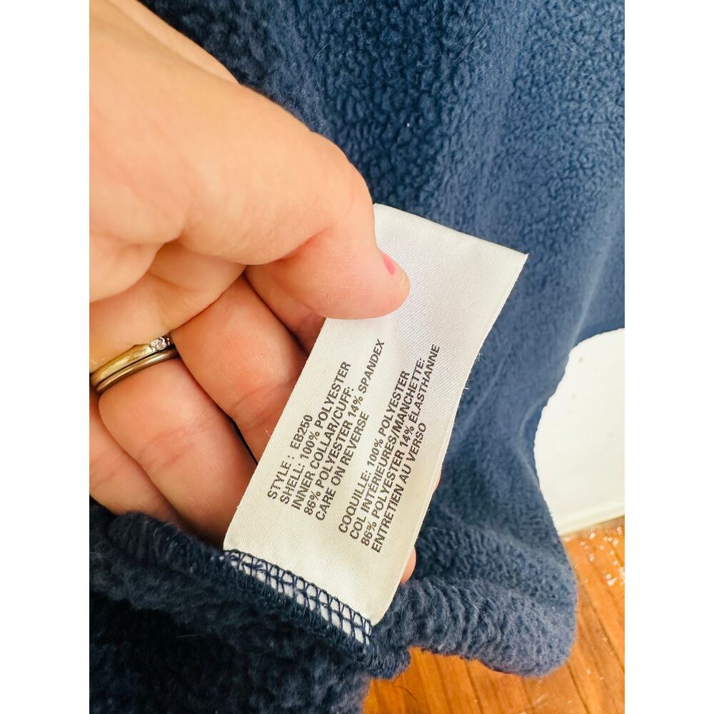 EDDIE BAUER Blue Full Zip Up SGC Embroidered Front Zip Pocket Jacket sz Large - Picture 11 of 13